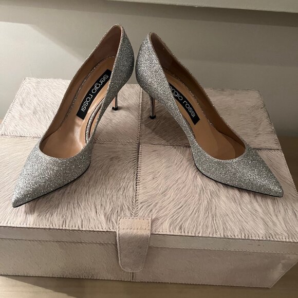 Sergio Rossi Pumps - Godiva Silver Glitter - Picture 1 of 8